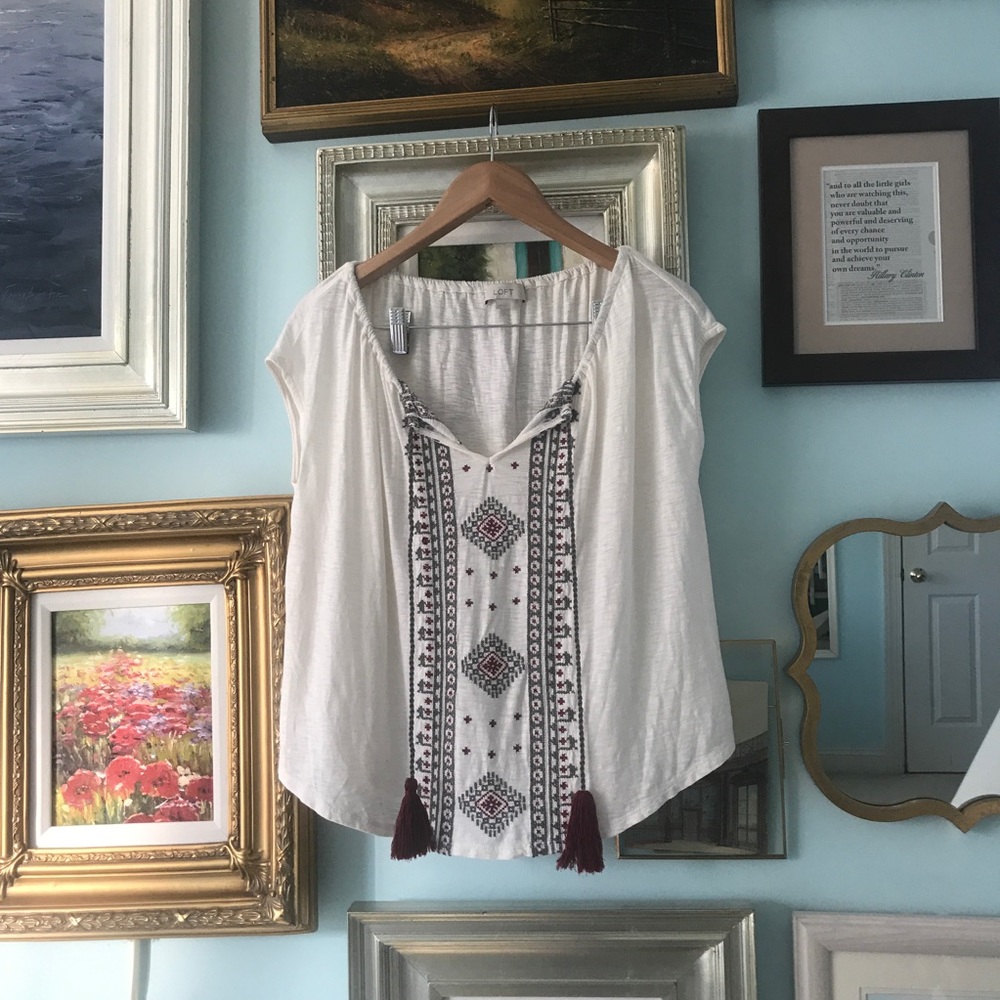 LOFT embroidered top